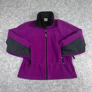 LL Bean Polartec Womens Medium Petite Fleece Jacket Purple